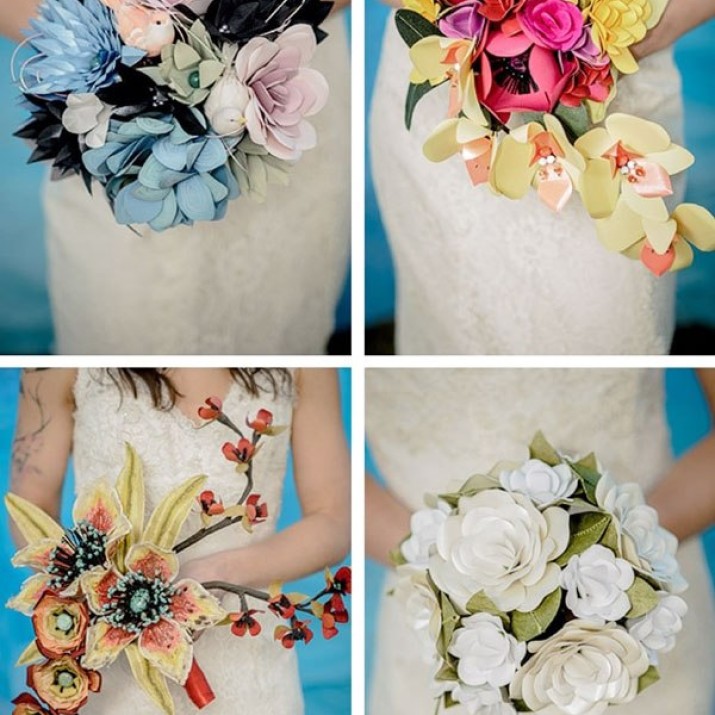 Tổng Hợp Những Mẫu Hoa Cưới Cầm Tay Bằng Giấy Cho Cô Dâu                  
