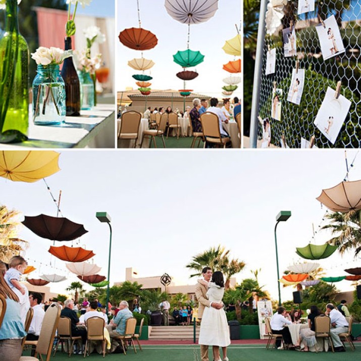 Trang Trí Đám Cưới Sử Dụng Những Chiếc Ô Xinh Xắn                