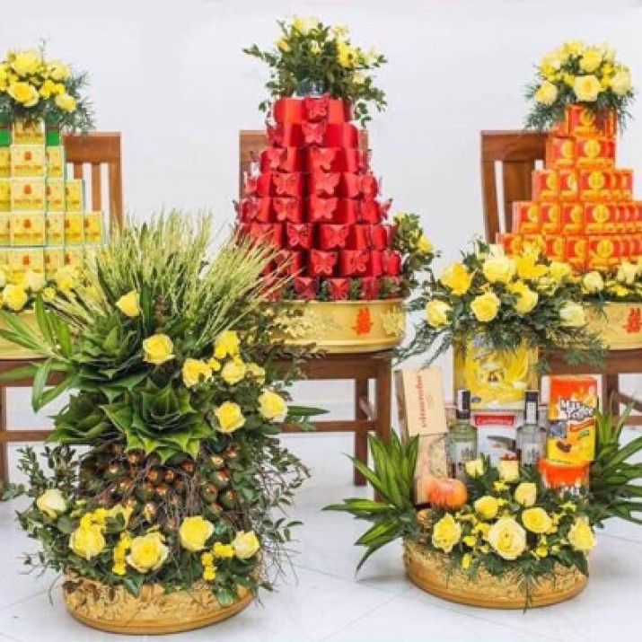 Hướng Dẫn Cách Trang Trí Mâm Tráp Đẹp Cho Lễ Ăn Hỏi                