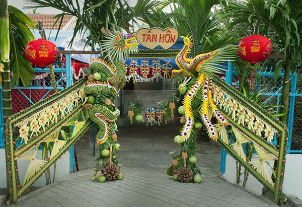 cổng đám cưới bằng lá dừa