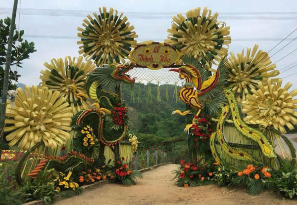 cổng đám cưới bằng lá dừa