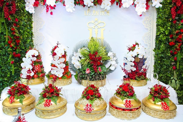 cách bày biện trang trí tráp trầu cau