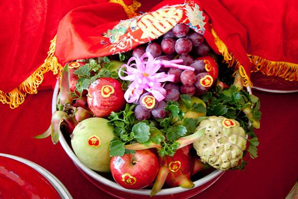 các mâm quả trong lễ cưới