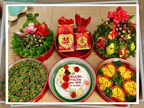 cách trang trí mâm tráp ăn hỏi