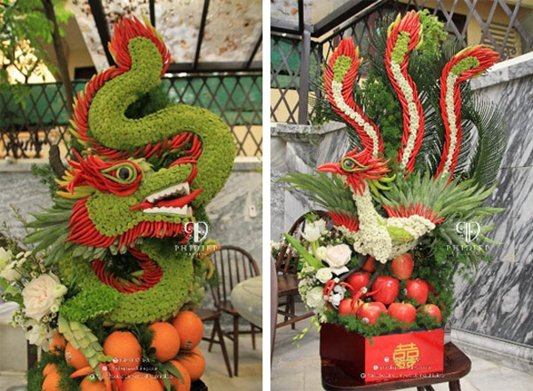 mâm quả tráp rồng phượng