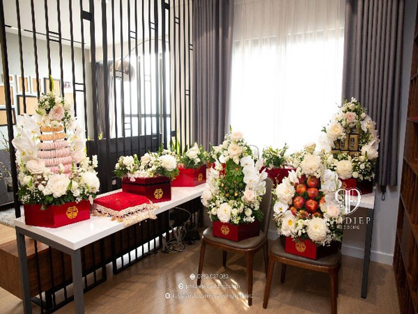 mâm tráp ăn hỏi hiện đại