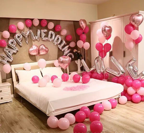 mẫu trang trí phòng cưới bằng bóng bay